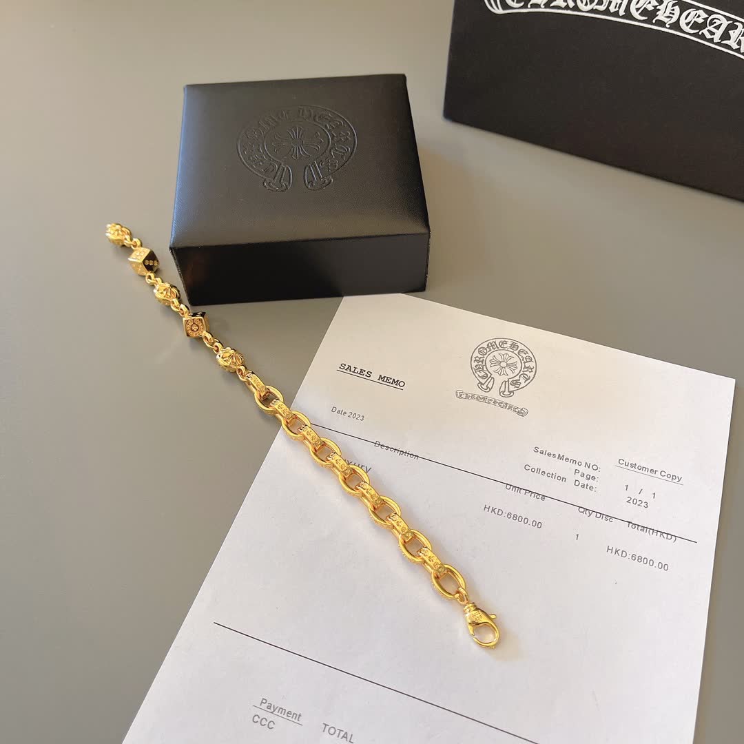 Chrome Hearts TREASURE HEIST Gold Bracelet